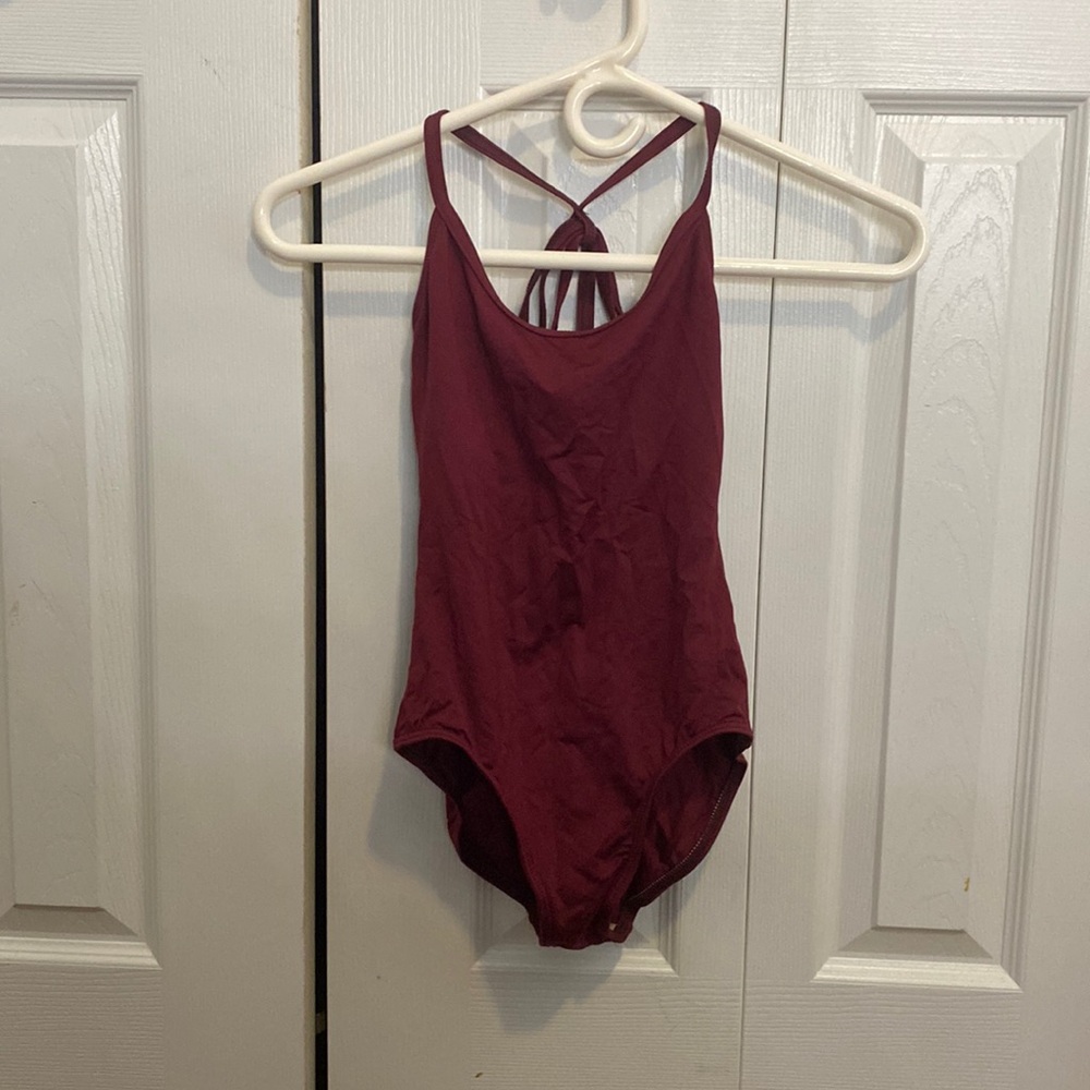 Burgundy Dance Bodysuit for girls